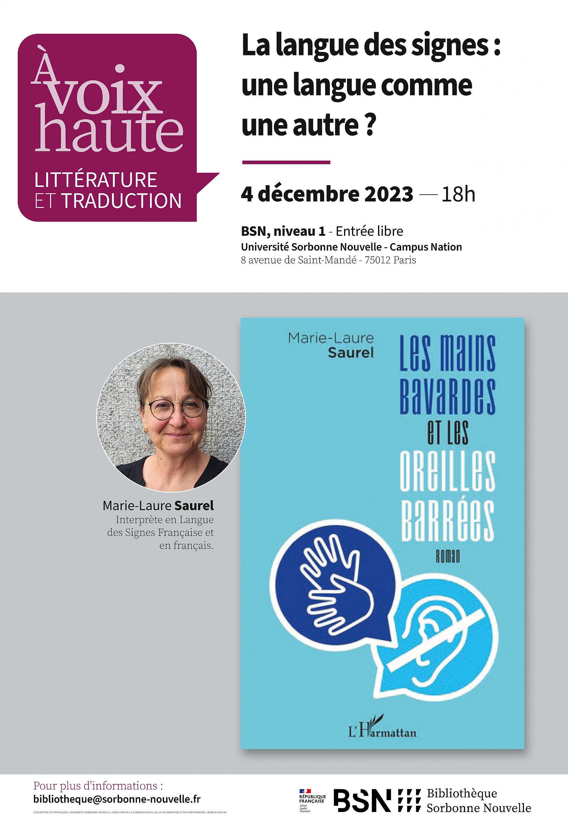 À voix haute littérature et traduction Marie Laure Saurel 