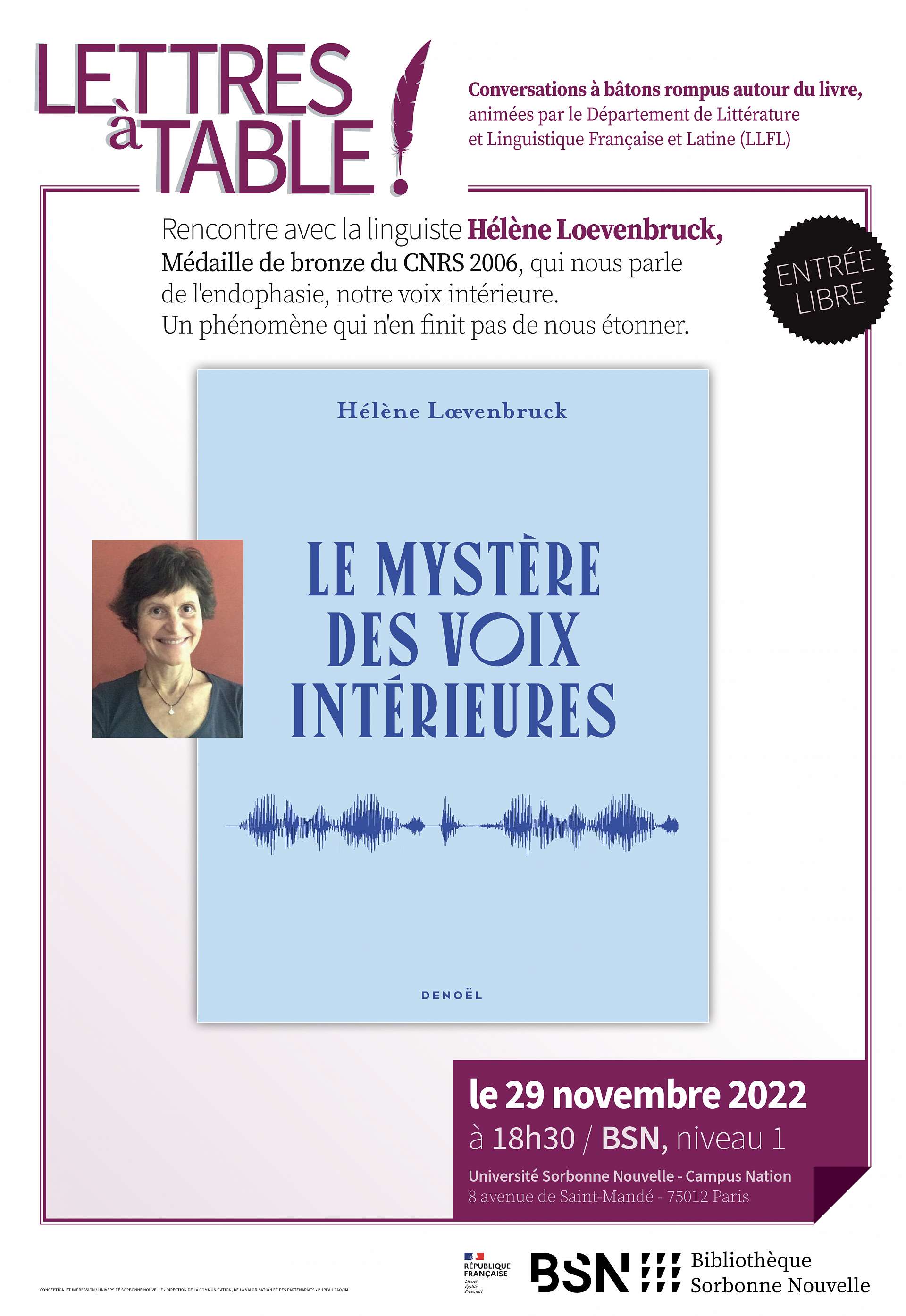 Affiche Lettres à table Hélène Loevenbruck 2 3