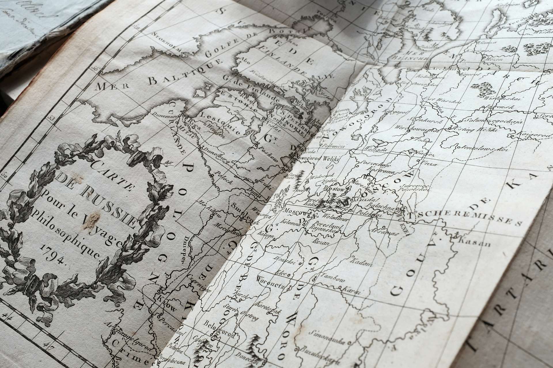Illustration : Carte de Russie pour le voyage philosophique, 1794